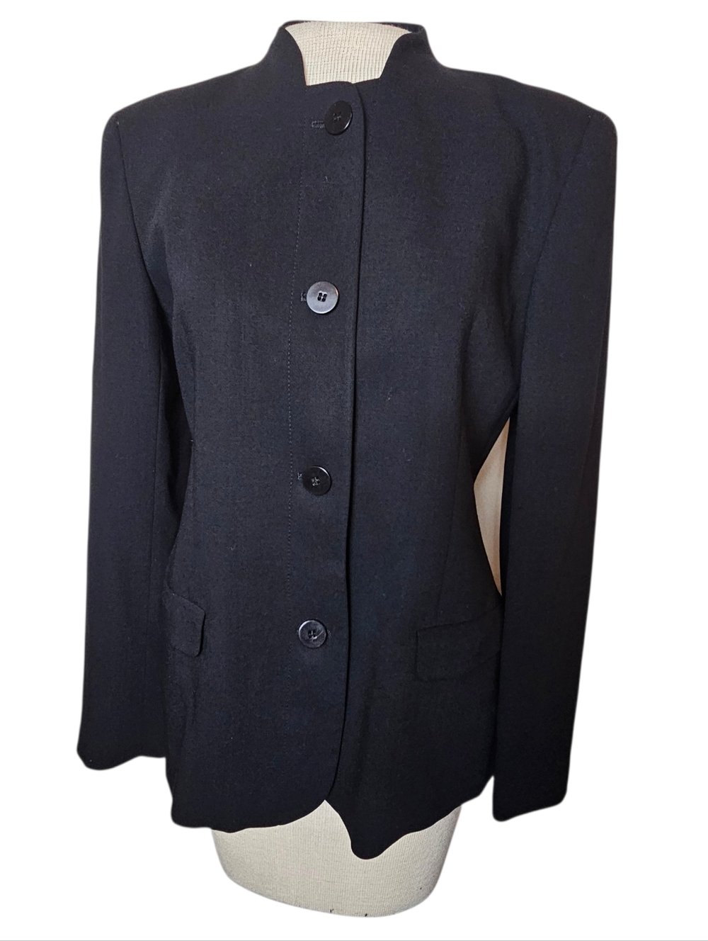 90s Giorgio Armani Le Collezioni Blazer Jacket Size 40 Vintage Black Wool Italy